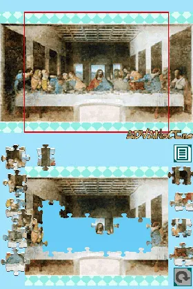 Yukkuri Tanoshimu - Otona no Jigsaw Puzzle DS - Sekai no Meiga 1 - Renaissance, Baroque no Kyoshou (Japan) screen shot game playing